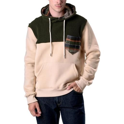 V2 felpa cappuccio inserti maglia
