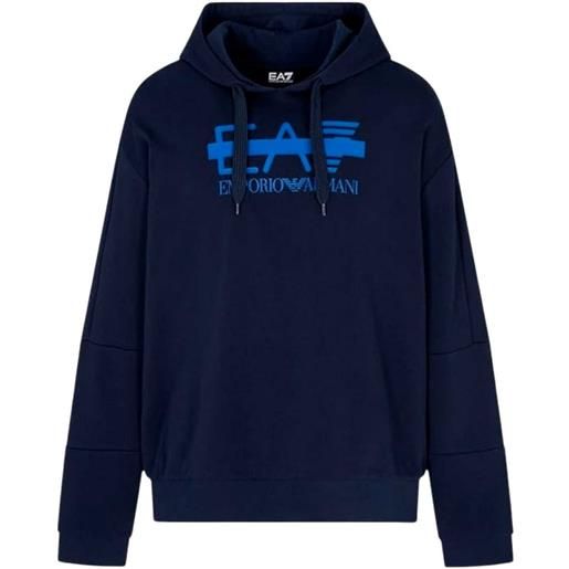 EA7 EMPORIO ARMANI felpa con cappuccio logo barred