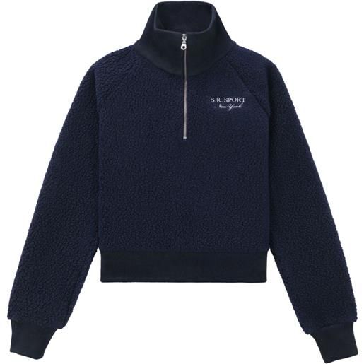 Sporty & Rich felpa con mezza zip - blu