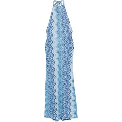 MC2 Saint Barth abito lungo tony con scollo all'americana - blu