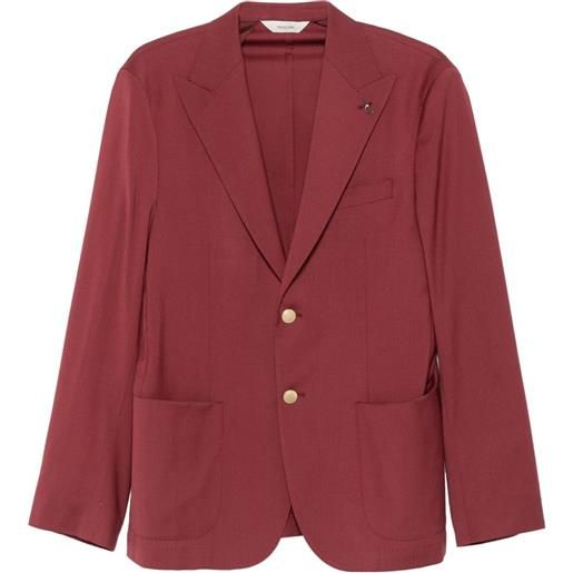 Paoloni blazer monopetto con revers a lancia - rosso