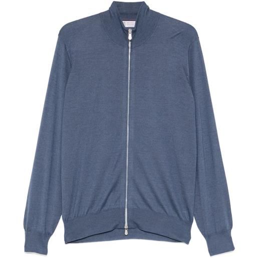 Brunello Cucinelli cardigan con zip - blu