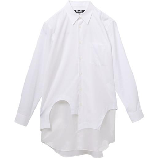 Black Comme Des Garçons felpa con orlo asimmetrico - bianco