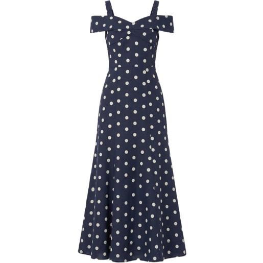 Nicholas abito midi ivana a pois - blu