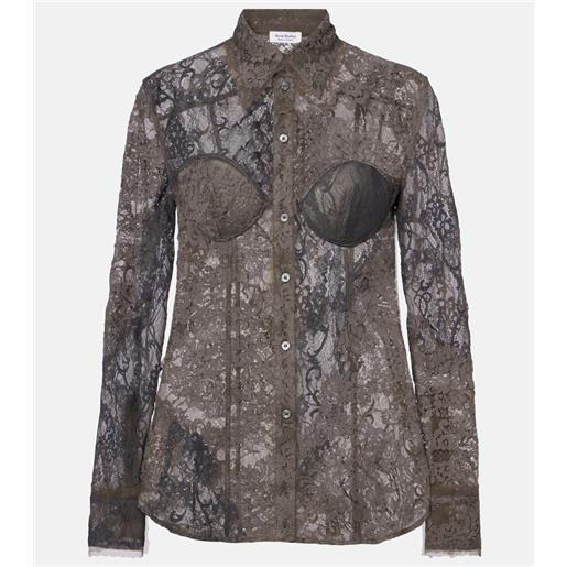 Acne Studios camicia in pizzo misto cotone