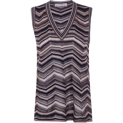 D.Exterior top con scollo a v - marrone