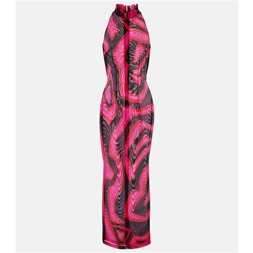Pucci abito lungo labirinto con scollo all'americana