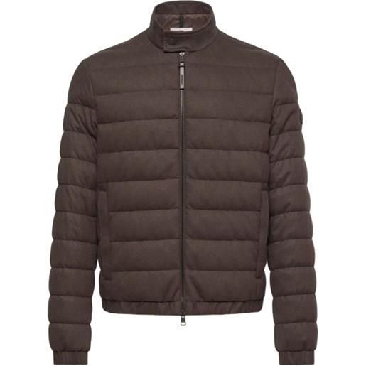 Moncler giacca luray con zip - marrone