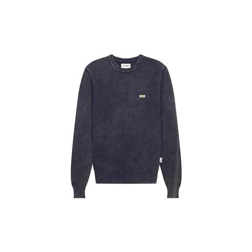 Wrangler felpa girocollo da uomo, blu navy, s