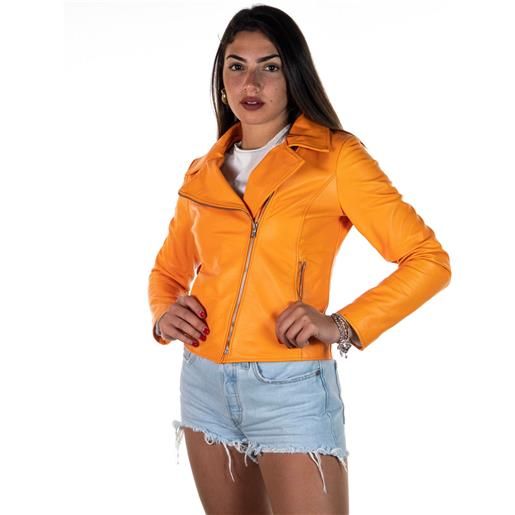 Leather Trend giselle - chiodo in pelle arancione colore arancione taglia xxs/38 fodera interna leggera