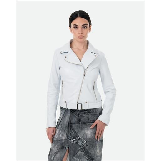 Leather Trend celina - chiodo in pelle bianco colore bianco taglia xxs/38 fodera interna leggera