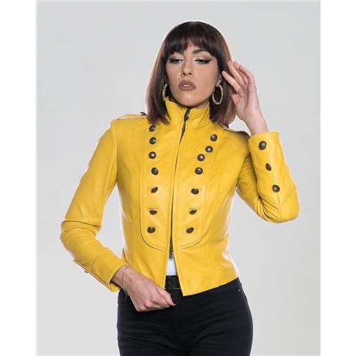 Leather Trend belen - giacca in pelle gialla colore giallo taglia xs/40 fodera interna leggera
