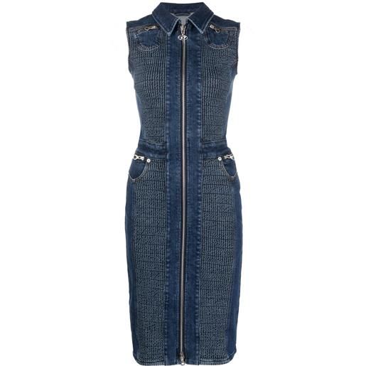 Diesel abito denim con zip - blu