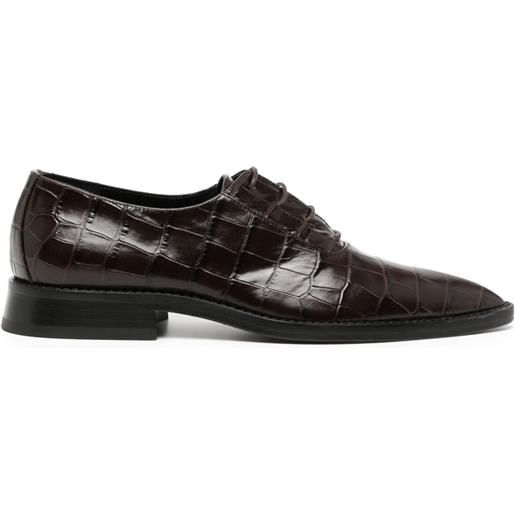 Victoria Beckham oxford con effetto coccodrillo - marrone