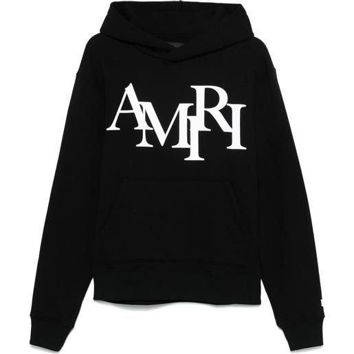 AMIRI felpa staggered con cappuccio - nero