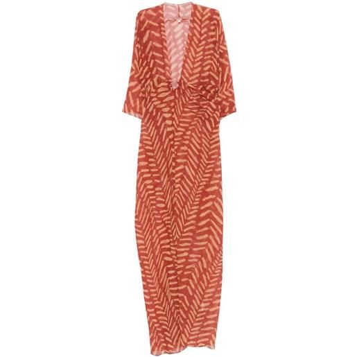 Johanna Ortiz sensory tapestry tunic maxi dress - rosso
