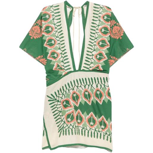 Johanna Ortiz printed open-back mini dress - verde