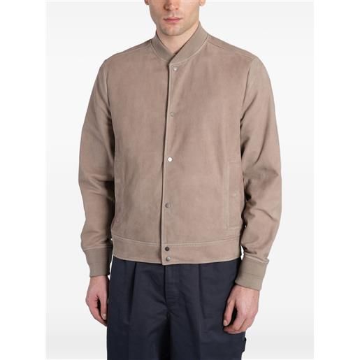 Salvatore Santoro bomber in pelle scamosciata - toni neutri