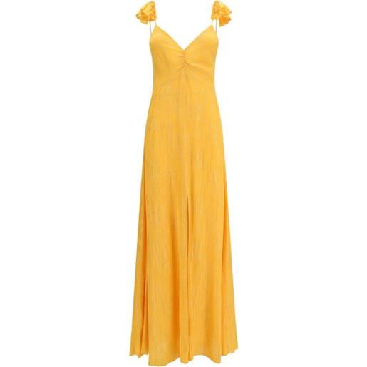 Forte Forte abito lungo les fils d'argent jacquard - giallo
