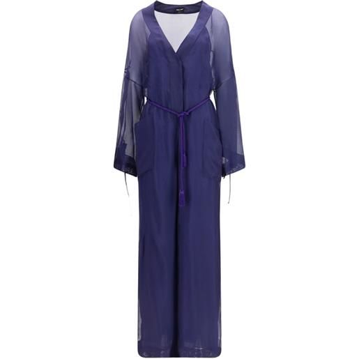 Giorgio Armani tuta intera con scollo a v - blu