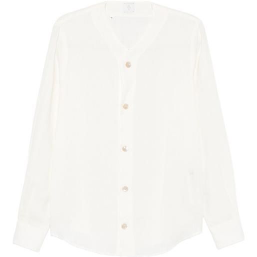 Eleventy camicia con scollo a v - toni neutri