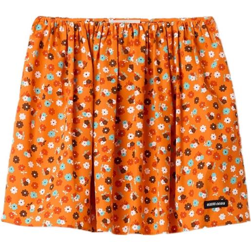 Miu Miu gonna in popeline - arancione