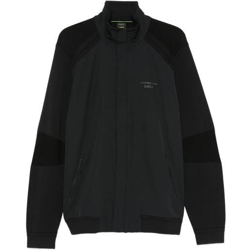 BOSS x porsche felpa spirit con zip - nero