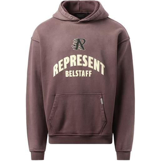 Represent x belstaff felpa con cappuccio flame phoenix - marrone