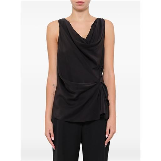 Lanvin draped knot-detail blouse - nero