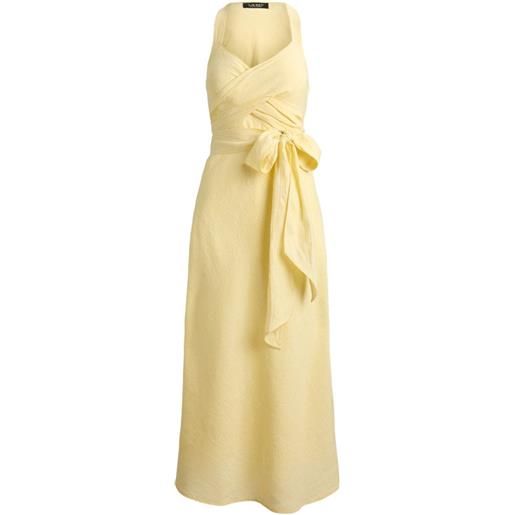 Lauren Ralph Lauren striped tie-front midi dress - giallo