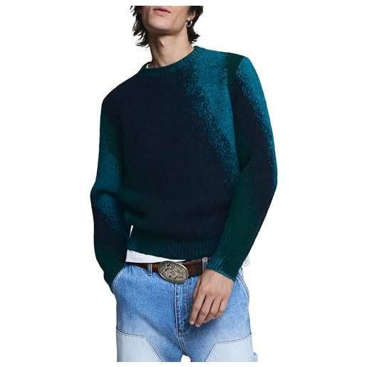 Desigual sweat_mosaic full printe sweatshirt, verde, xl uomo