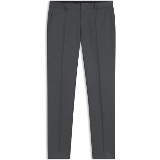 BOSS one pantaloni slim fit in serge di lana vergine, grigio scuro