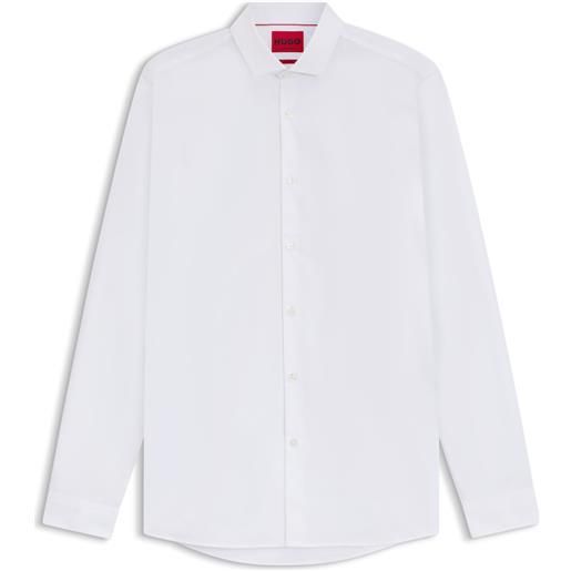 HUGO camicia extra slim fit in popeline di cotone con colletto alla francese, bianco