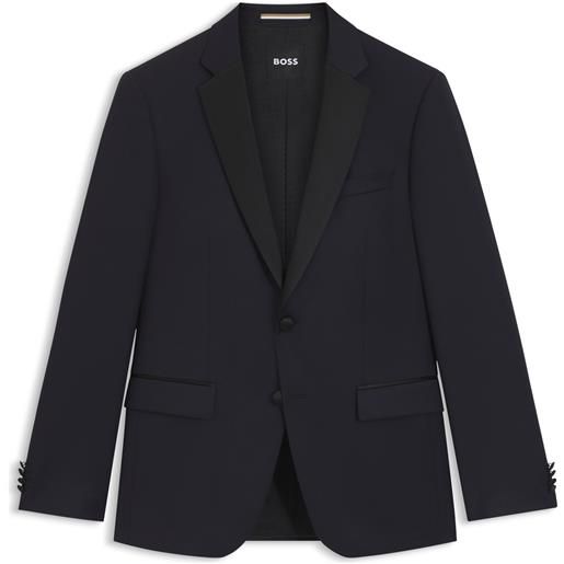 BOSS one giacca da smoking slim fit in serge di lana vergine, blu scuro
