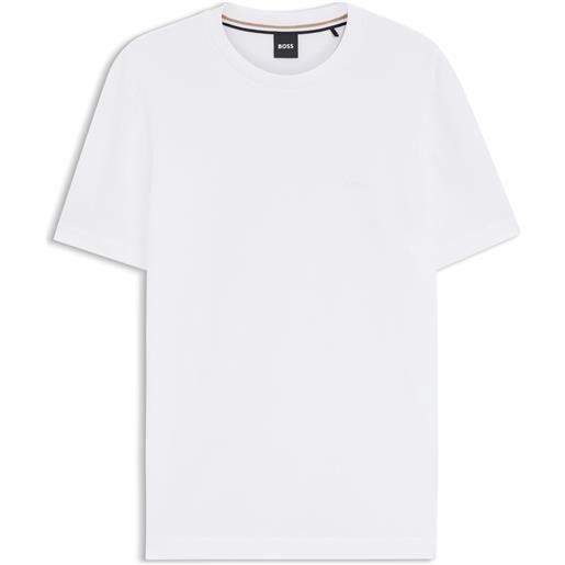 BOSS t-shirt in jersey di cotone con logo, bianco