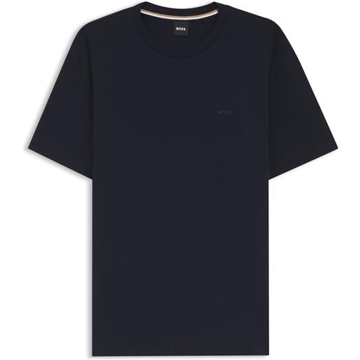 BOSS t-shirt in jersey di cotone con logo, blu scuro