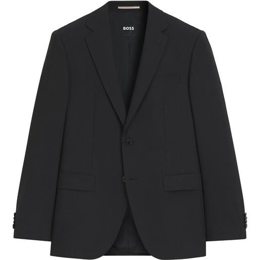 BOSS giacca regular fit in lana vergine elasticizzata, grigio scuro