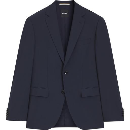 BOSS giacca regular fit in lana vergine elasticizzata, blu