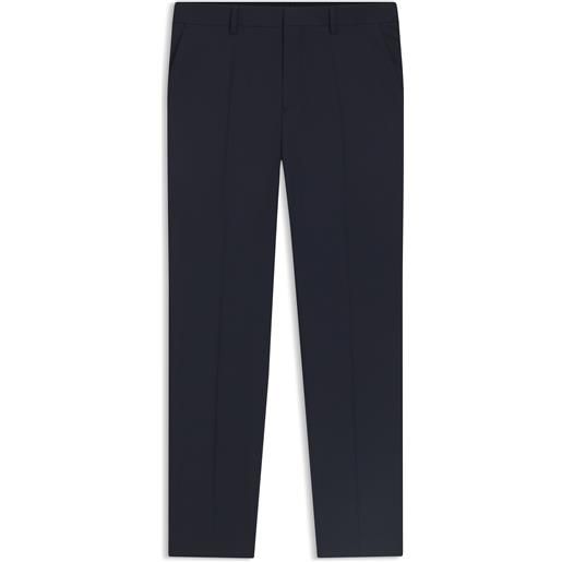 BOSS pantaloni regular fit in lana elasticizzata, blu scuro