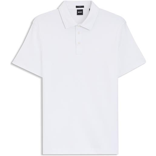 BOSS polo slim fit in cotone interlock, bianco