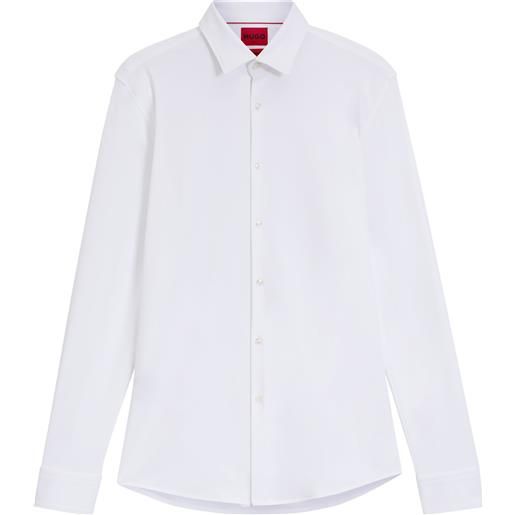 HUGO camicia slim fit in jersey elasticizzato ad alte prestazioni, bianco