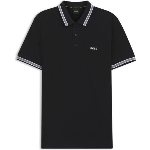 BOSS polo paddy in piqué di cotone, blu scuro