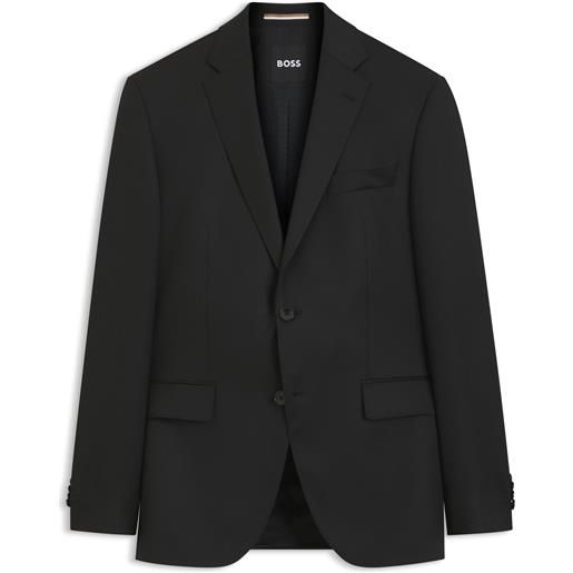 BOSS one giacca regular fit in serge di lana vergine, nero