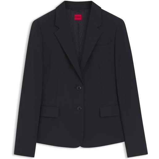 HUGO giacca monopetto in tessuto elasticizzato con revers classici, blu scuro
