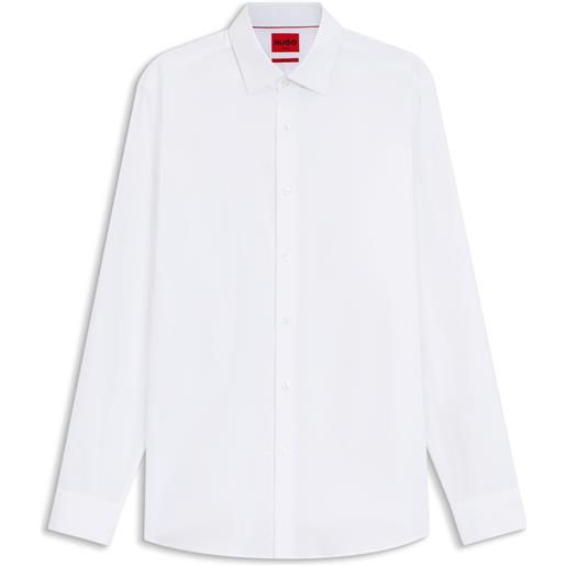 HUGO camicia con fit moderno in popeline di cotone facile da stirare, bianco