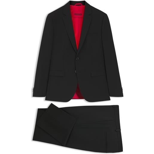 HUGO abito due pezzi extra slim fit in misto lana, nero