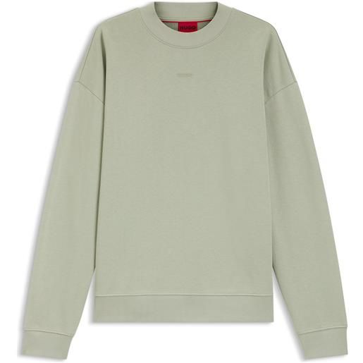 HUGO felpa relaxed fit in terry di cotone con logo, calce