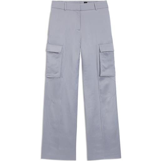 BOSS pantaloni regular fit in satin, grigio chiaro