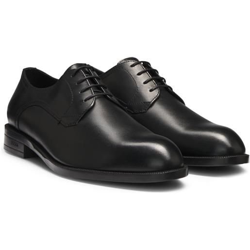 BOSS scarpe derby in pelle con impunture, nero