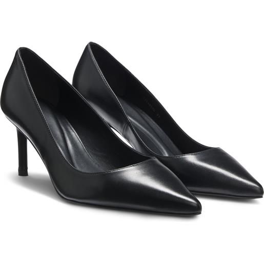 BOSS décolleté in pelle con punta affusolata, nero